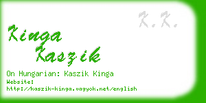 kinga kaszik business card